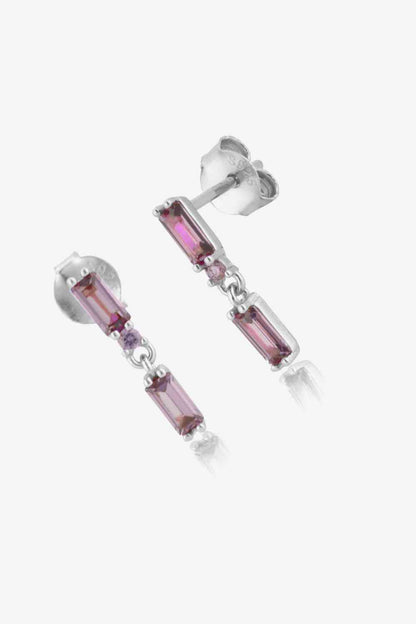 Boucles d'oreilles pendantes en argent sterling 925 avec zircone