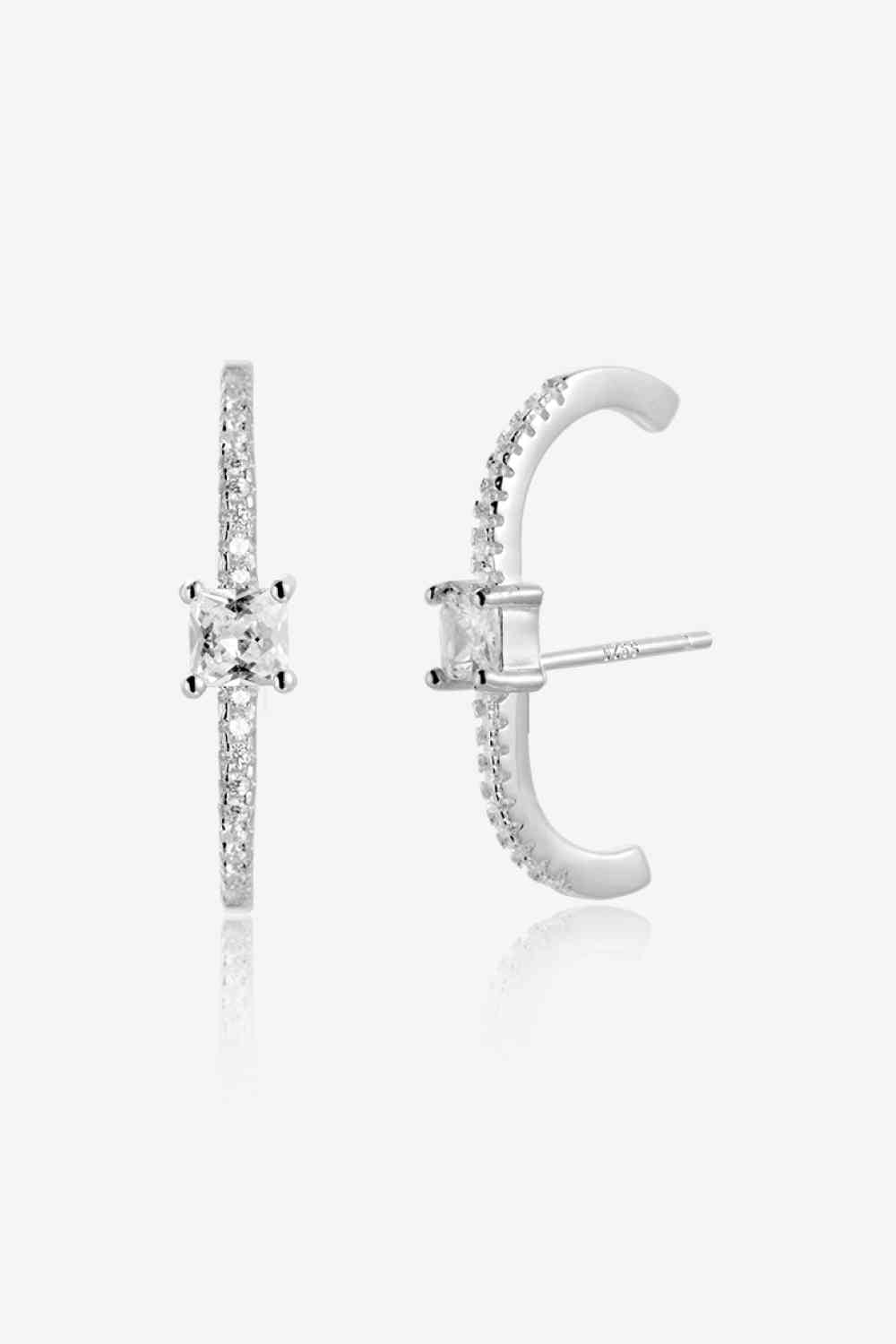 Boucles d'oreilles en argent sterling 925 avec zircone