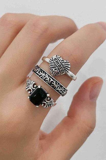 Zinc Alloy Three-Piece Ring Set