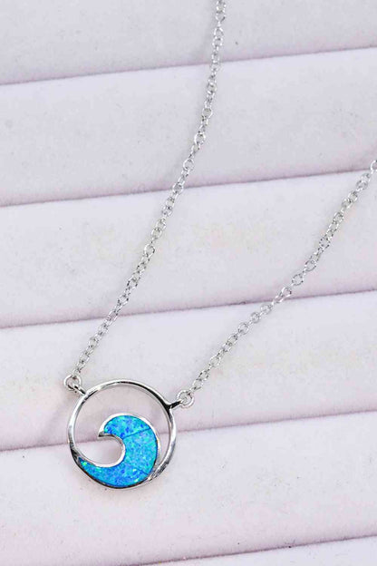 Collier pendentif vague opale