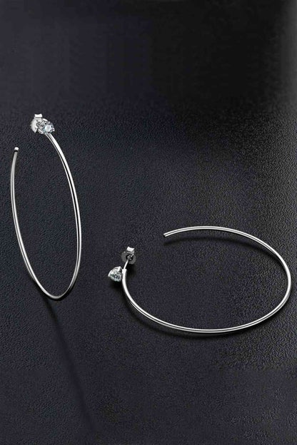 Boucles d'oreilles créoles en moissanite en argent sterling 925 adorées