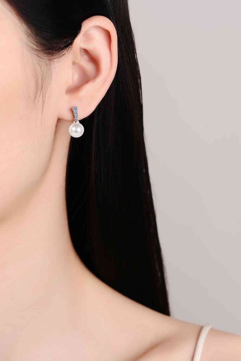 Boucles d'oreilles pendantes en perles de moissanite