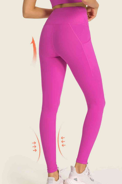 Leggings de yoga con bolsillo y cintura ancha de talle alto