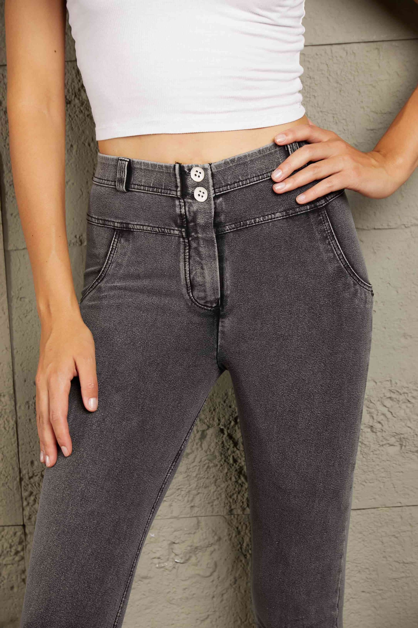 Jean long skinny boutonné Baeful