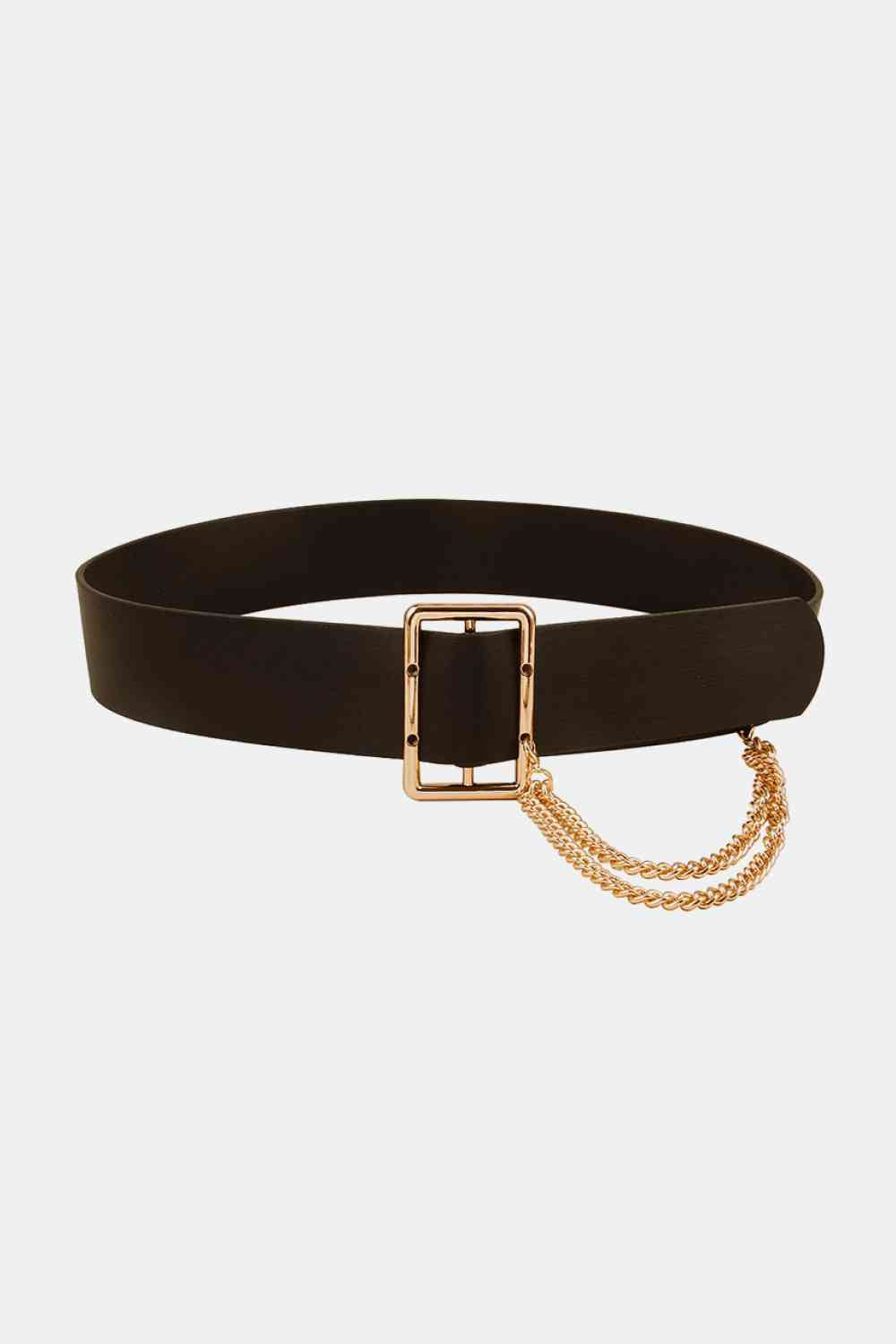 Ceinture large en cuir PU avec chaîne