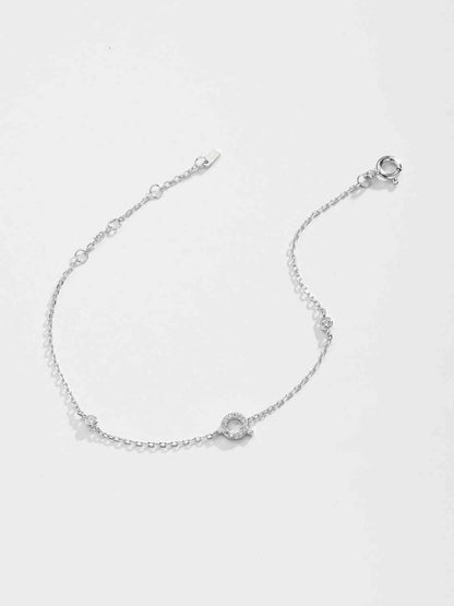 Pulsera de plata de ley 925 con circonitas de Q To U