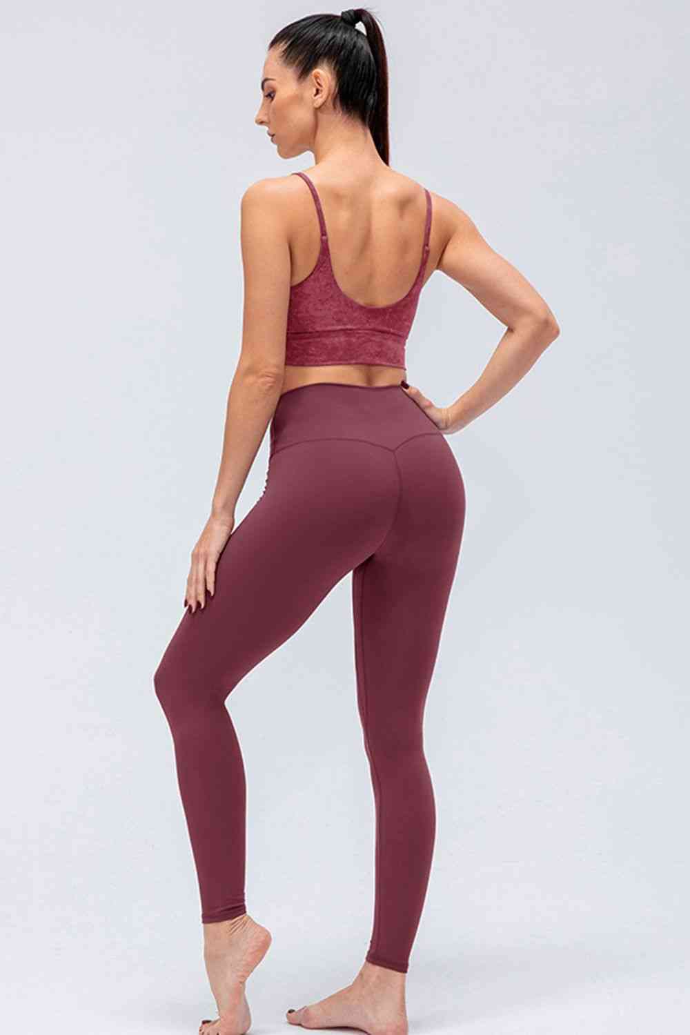 Legging actif coupe slim à large taille