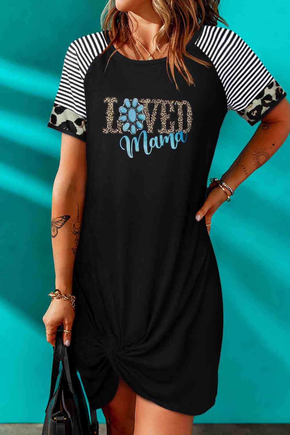 LOVED MAMA - Robe graphique à manches raglan