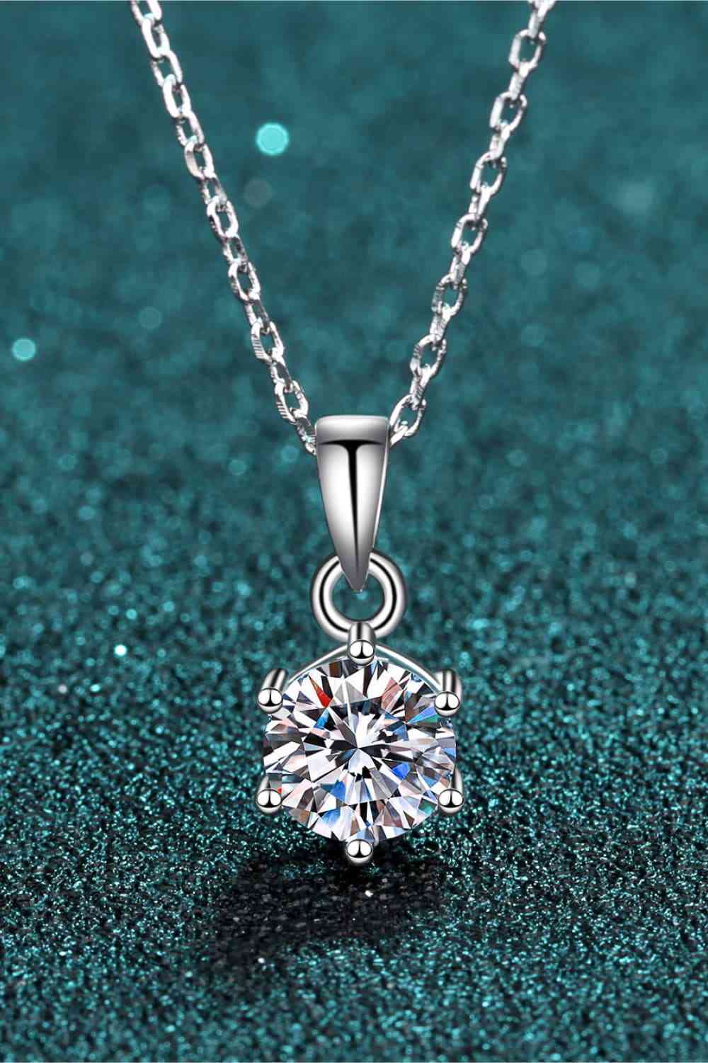 Collier en argent sterling 925 moissanite 1 carat