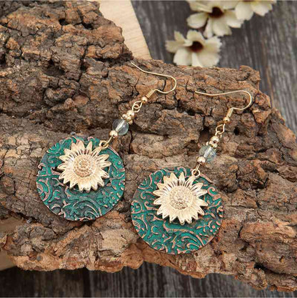 Sunflower Alloy Drop Earrings