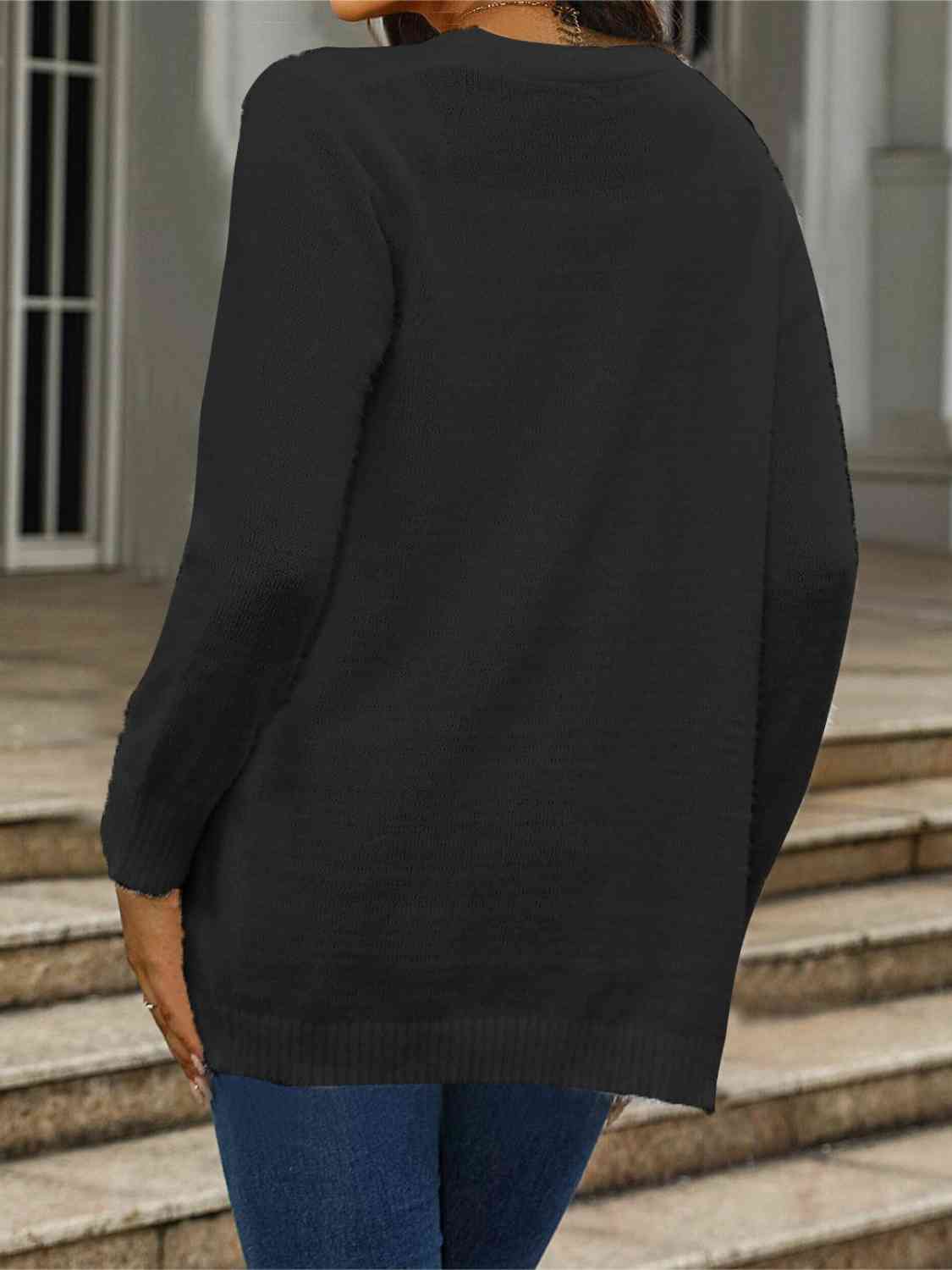 Open Front Cardigan with Pockets