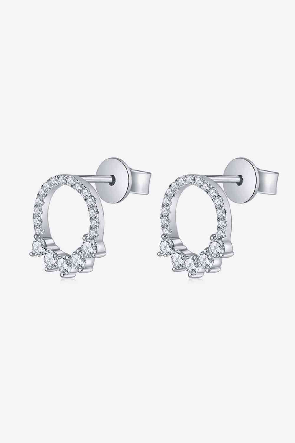 Boucles d'oreilles plaquées platine moissanite