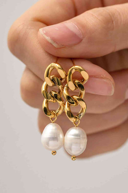 Boucles d'oreilles perles en acier inoxydable