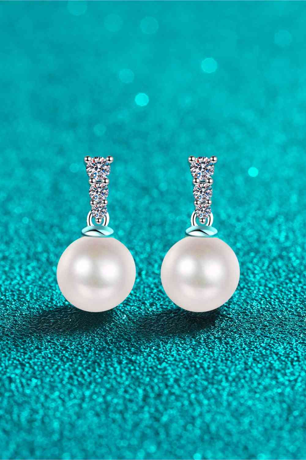 Boucles d'oreilles pendantes en perles de moissanite