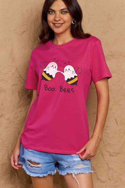 Camiseta de algodón con gráfico BOO BEES de talla grande de Simply Love