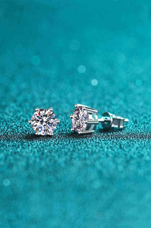 Boucles d'oreilles à tige en moissanite Endless Cheer