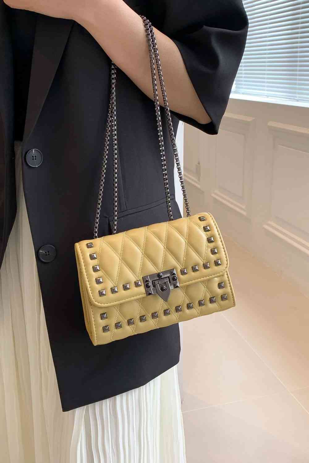 Sac à bandoulière en cuir PU clouté