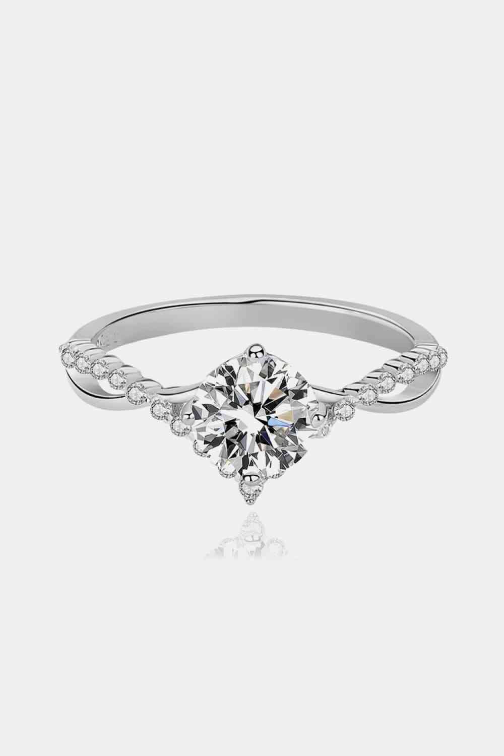 Bague en argent sterling 925 moissanite 1 carat