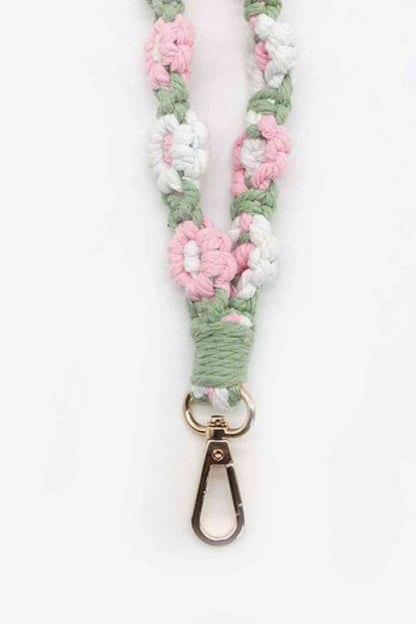 Llavero de flores de macramé de 4 piezas surtido