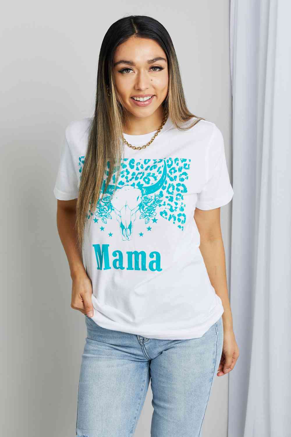 Camiseta con estampado de animales MAMA de tamaño completo de mineB