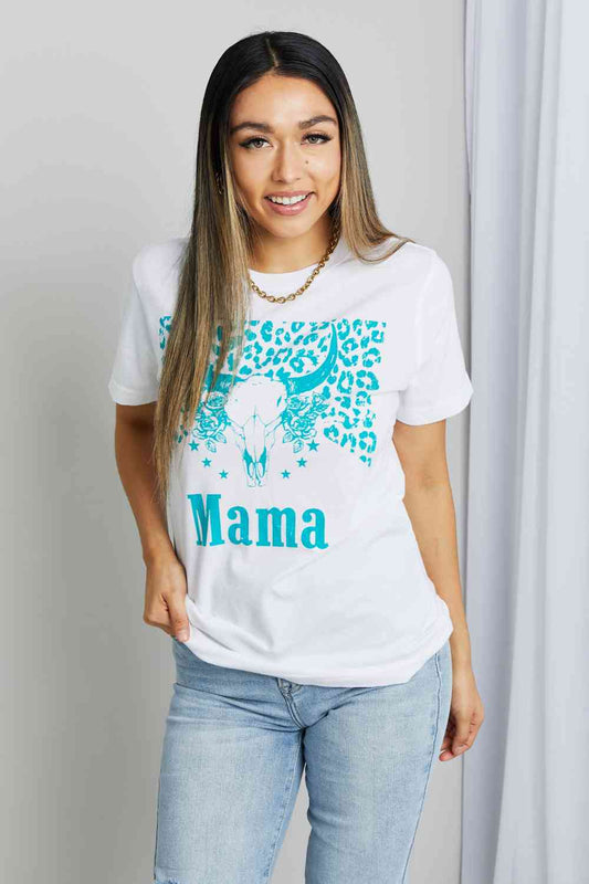 mineB Full Size MAMA Animal Graphic Tee Shirt