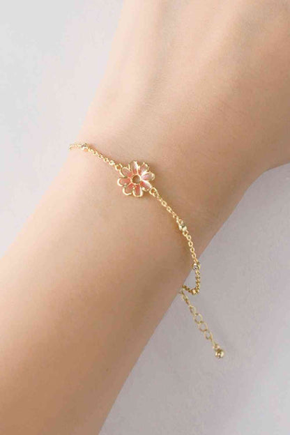 Bracelet chaîne à fleurs