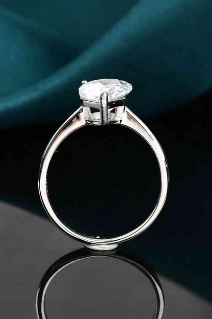 Bague Moissanite classique en forme de larme de 2 carats