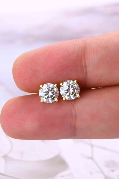 Boucles d'oreilles à tige en argent sterling 925 moissanite 2 carats