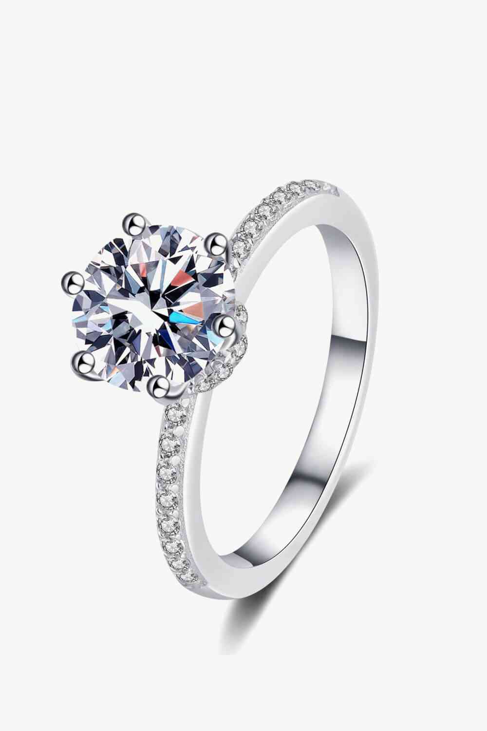 Bague moissanite 2 carats en argent sterling 925