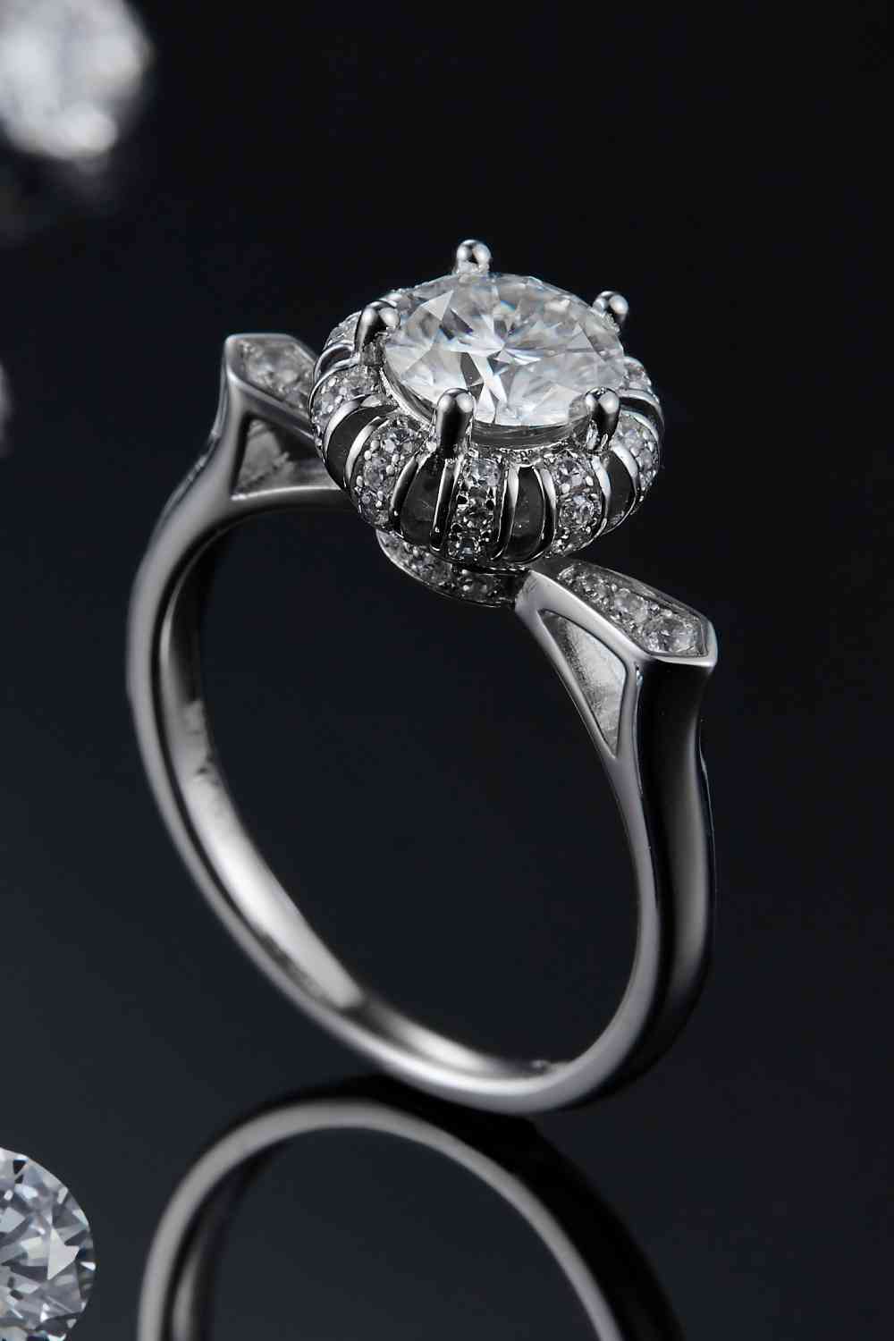 Bague en argent sterling 925 moissanite 1 carat