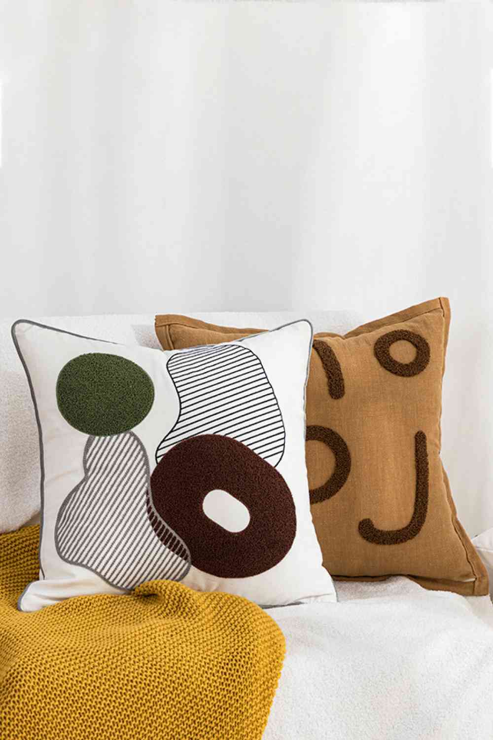 Paquete de 3 fundas de almohada decorativas con bordado con aguja perforadora