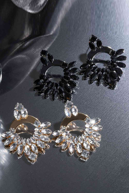 Boucles d'oreilles pendantes en cuivre et strass