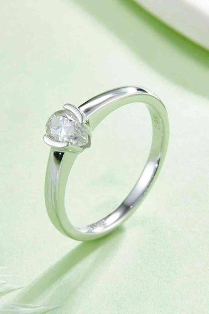 Bague solitaire en argent sterling 925 moissanite