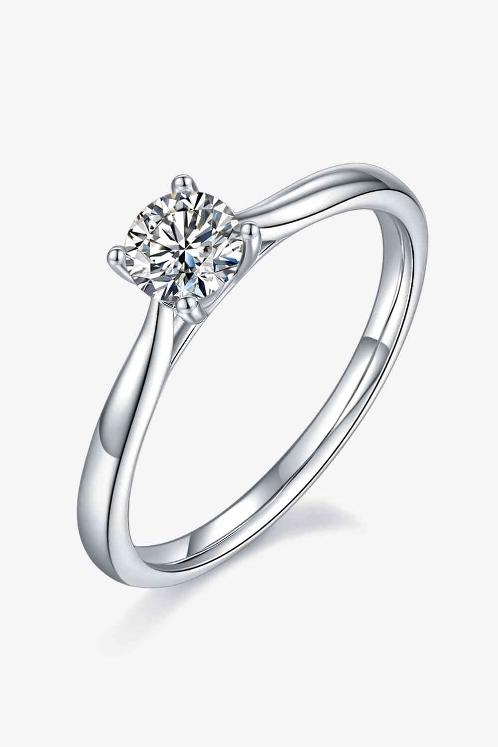 Bague solitaire en argent sterling 925 moissanite