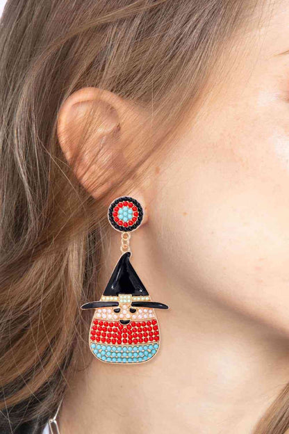 Boucles d'oreilles pendantes en perles synthétiques en forme de chapeau de sorcière