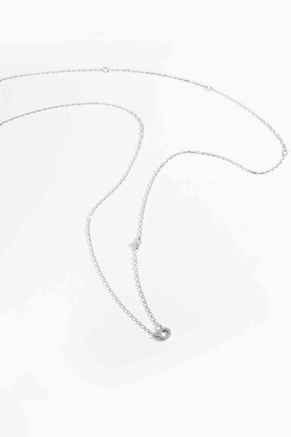 Collier en argent sterling 925 avec zircon L à P