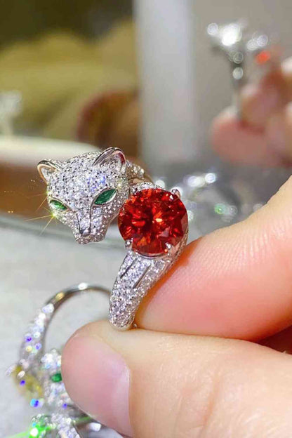 Bague animal réglable en moissanite de 2 carats