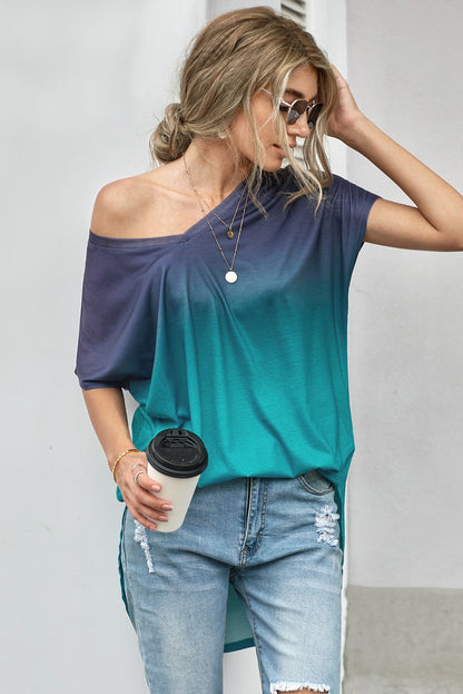 Camisa con bloques de color degradado