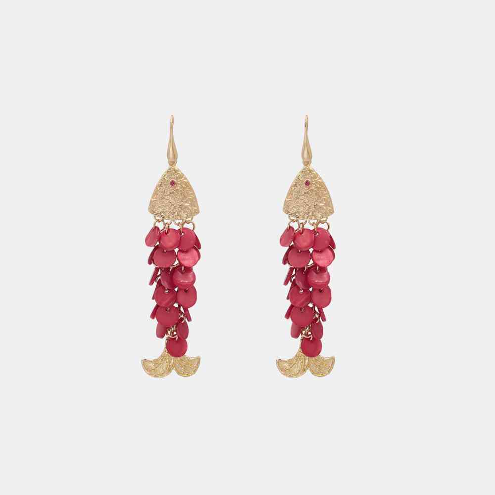 Boucles d'oreilles pendantes en forme de poisson