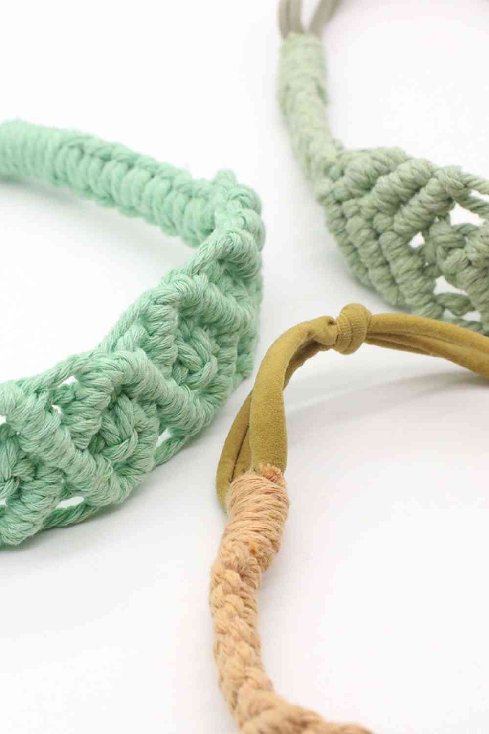 Assortiment de 2 bandeaux flexibles en macramé