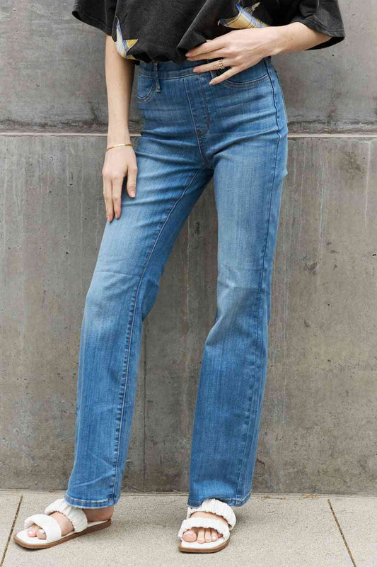 Judy Blue Lolita - Vaqueros ajustados con corte tipo bota y cintura alta, talla completa