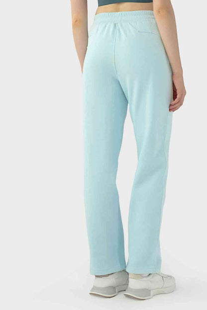 Drawstring Waist Sports Pants with Pockets