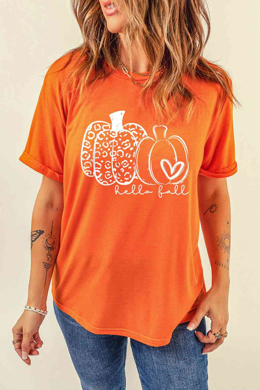 HOLA OTOÑO Calabaza Camiseta gráfica