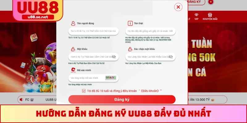 Hướng dẫn đăng ký UU88 đầy đủ nhất